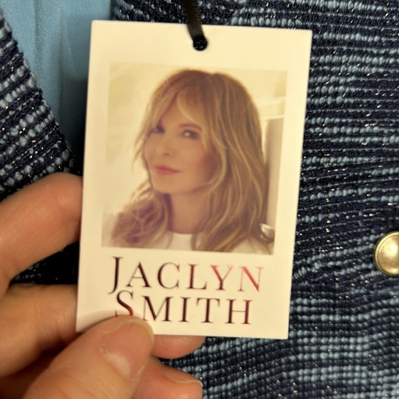 Jaclyn Smith Blazer, Knit Jacket, Blue with Shimmer, NWT in Size L - Picture 13 of 15